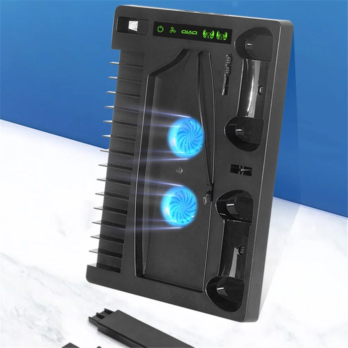 OIVO IV-P5246 For Sony PS5 Console Charge Stand Cooler Base ABS Headset Rack - Black - 2