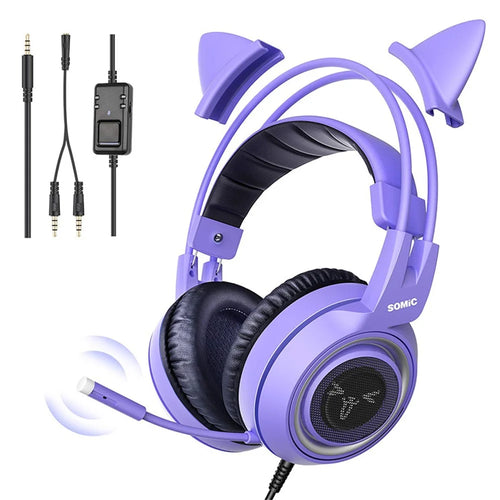 SOMIC G951S E-Sports Gaming Headphone 3.5mm Wired Over-Ear Headset - Purple - 1