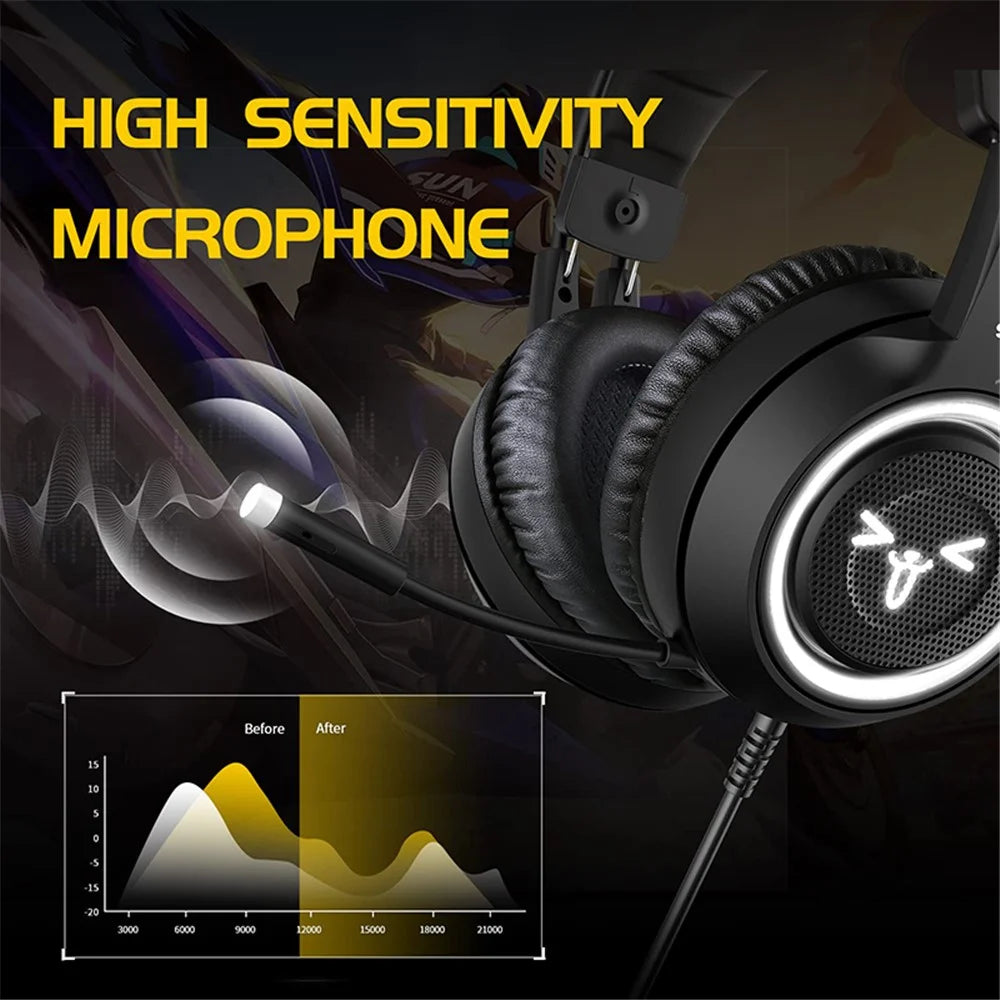 SOMIC G951USB Gaming Headphone USB Wired Over-ear Computer Headset - Black - 4