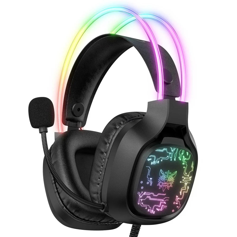 ONIKUMA X22 Over-Ear RGB Gaming Headset with Noise-Canceling Microphone - Black - 1
