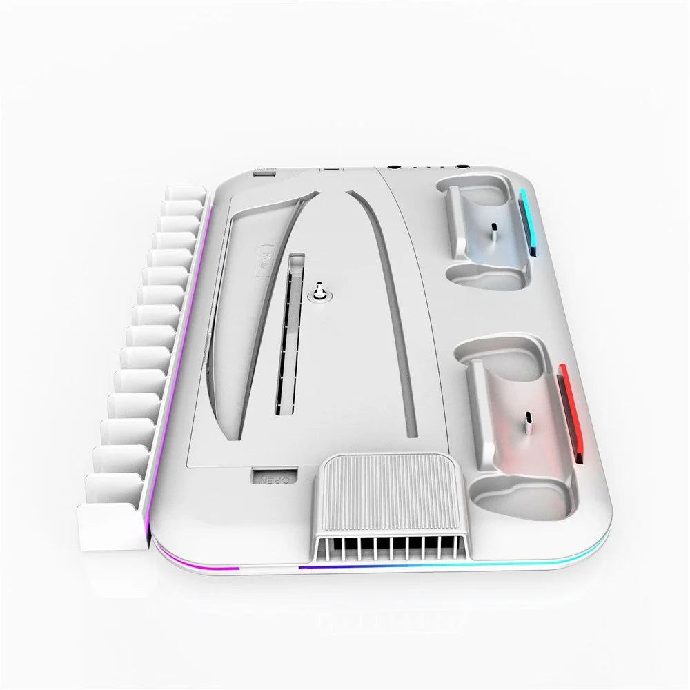 DZ504 For PS5 / PS5 Slim Multifunctional Cooling Stand Headset Holder Disc Storage Shelf - White - 3