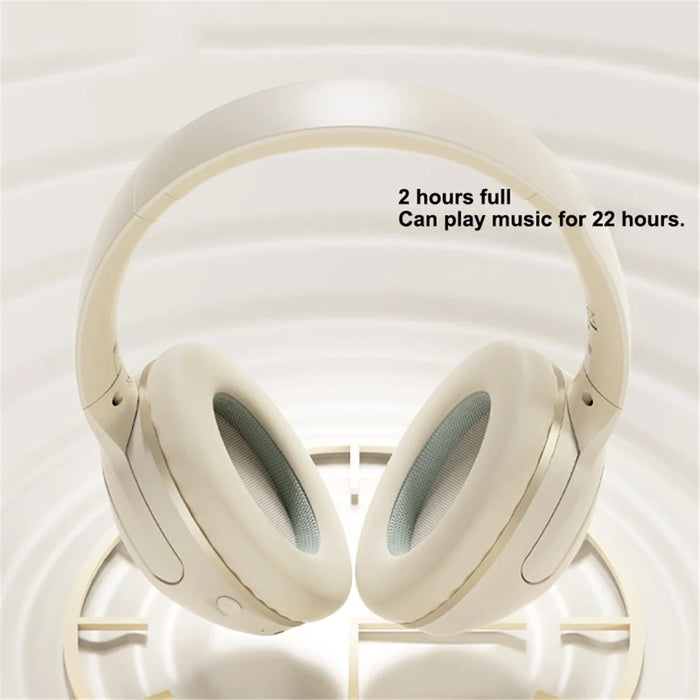 ROCK O3 Wireless On-Ear Headphones Bluetooth-compatible Stereo Headset Over Ear Noise Canceling - Beige - 2