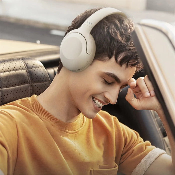 ROCK O3 Wireless On-Ear Headphones Bluetooth-compatible Stereo Headset Over Ear Noise Canceling - Beige - 4