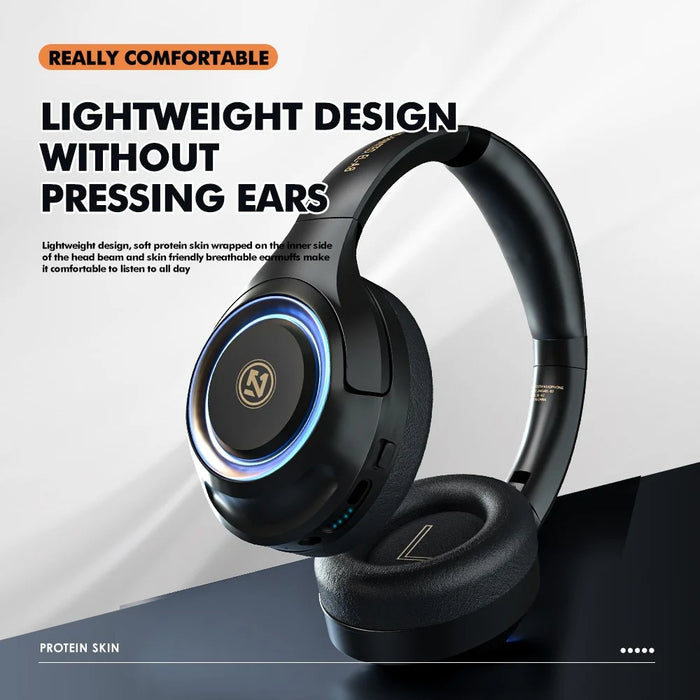 ROCK A8 Wired and Wireless On-Ear Headphones Headset with Microphone Bluetooth-compatible Stereo Headset Over Ear - Black - 7