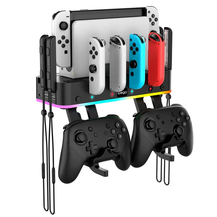 IPEGA PG-SW107 For Nintendo Switch / OLED Wall-mounted Bracket Multi-function RGB Charging Station - 4