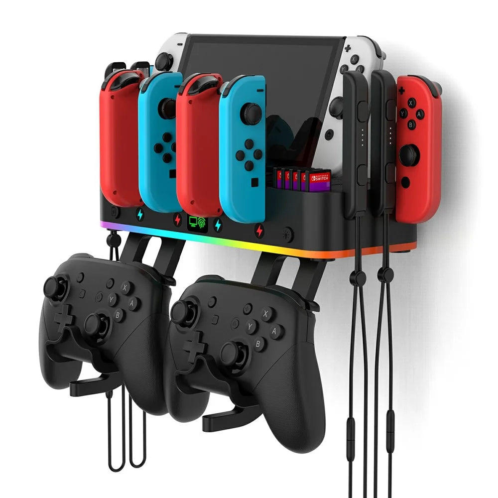 IPEGA PG-SW109 For Nintendo Switch / OLED Four USB Multi-function RGB Wall-mounted Bracket with Screencasting Function - 3