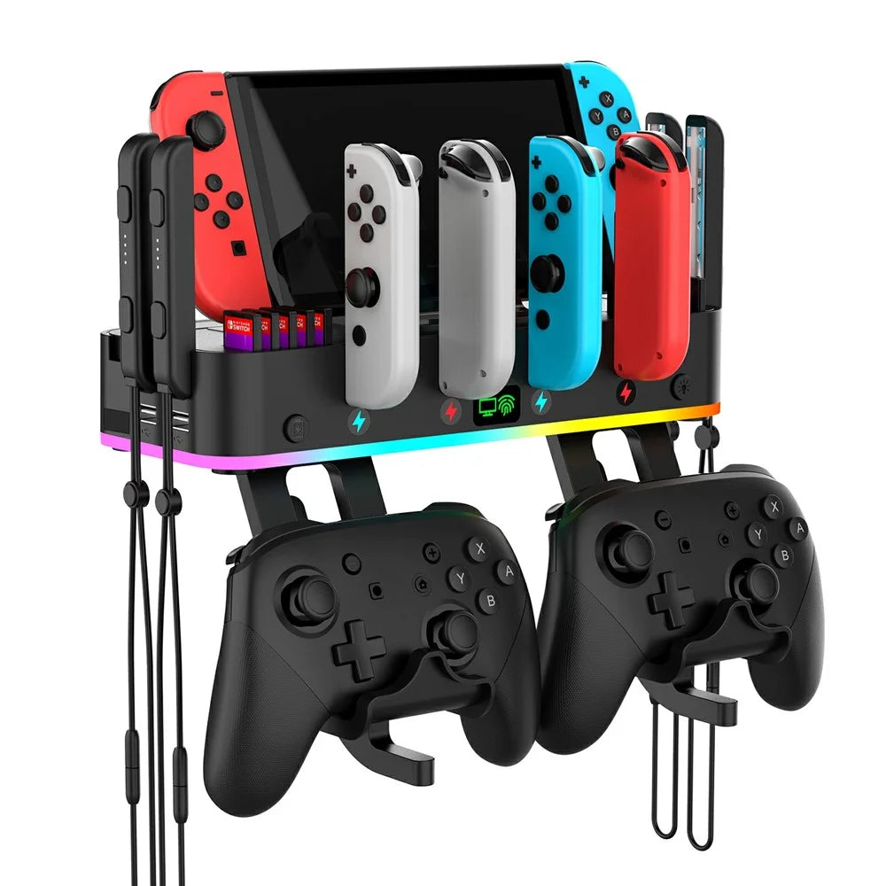 IPEGA PG-SW109 For Nintendo Switch / OLED Four USB Multi-function RGB Wall-mounted Bracket with Screencasting Function - 4
