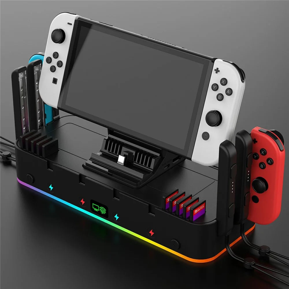 IPEGA PG-SW109 For Nintendo Switch / OLED Four USB Multi-function RGB Wall-mounted Bracket with Screencasting Function - 5
