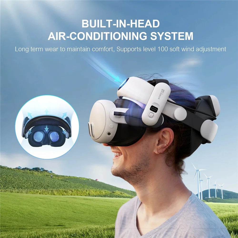 BOBOVR S3 Pro For Meta Quest 3S / 3 VR Headset Battery Strap Head Air Cooling System with 10000mAh Battery Pack - 3