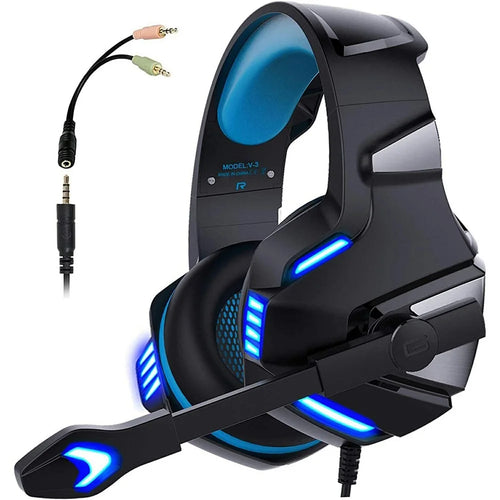 V3 Head-mounted Earphones RGB Light Wired PC Gaming Headset, USB+3.5mm+4Pin - 1
