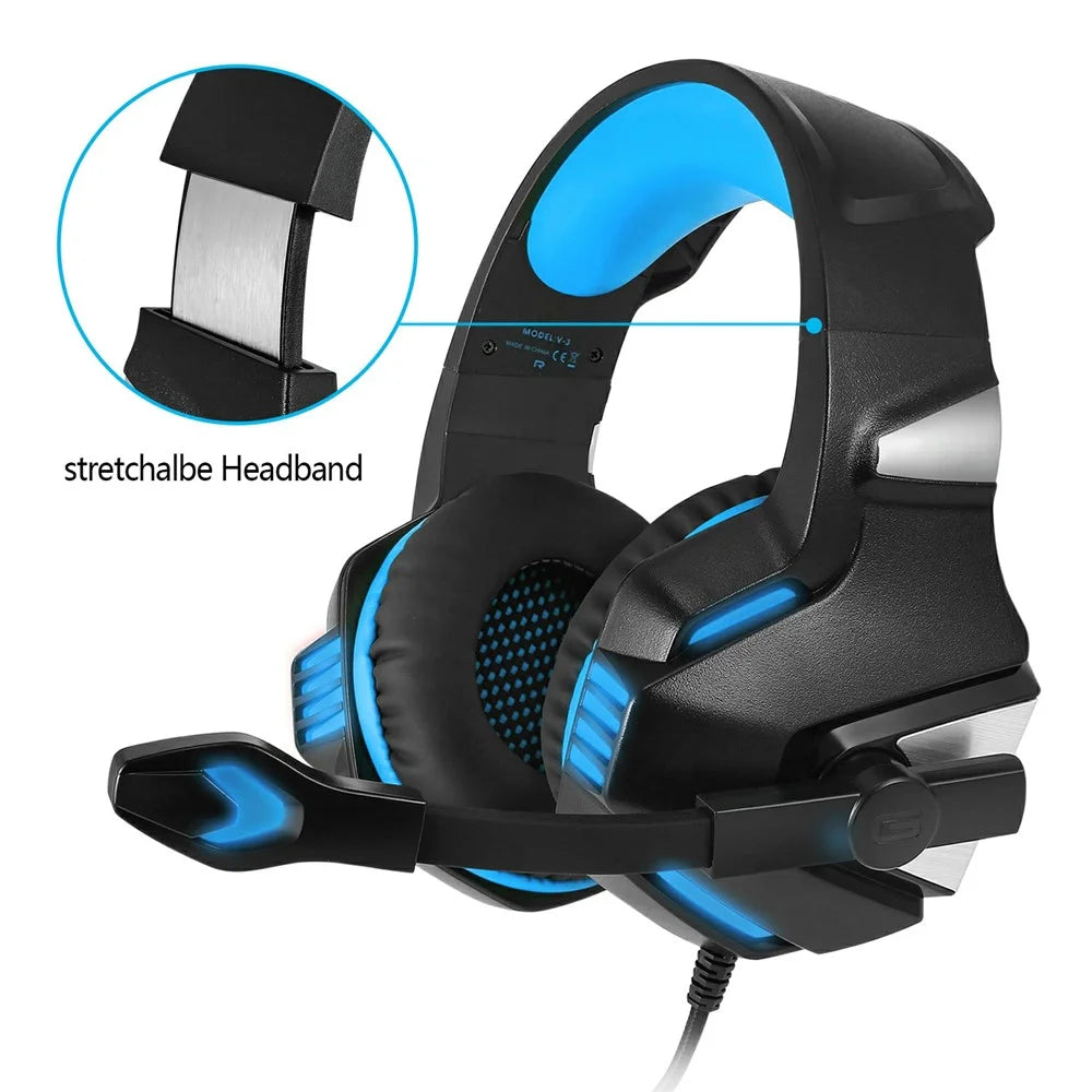 V3 Head-mounted Earphones RGB Light Wired PC Gaming Headset, USB+3.5mm+4Pin - 4