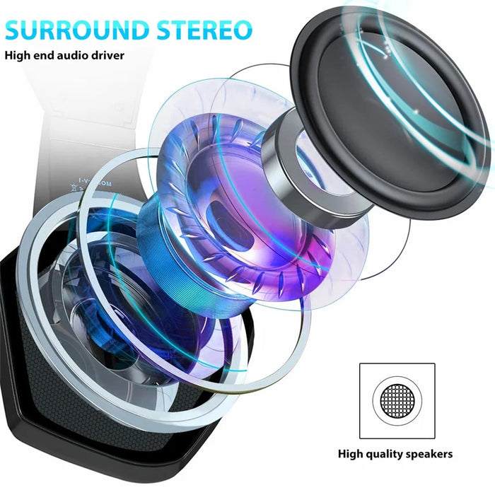 V1 Wired Gaming Headset with Microphone RGB Light Head-mounted Earphones 3.5mm Audio Jack - 4