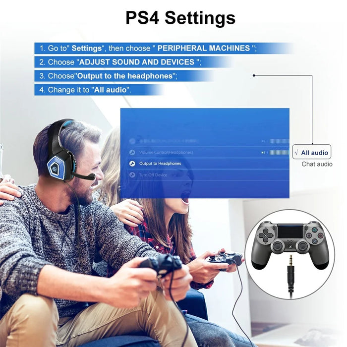 V1 Wired Gaming Headset with Microphone RGB Light Head-mounted Earphones 3.5mm Audio Jack - 7