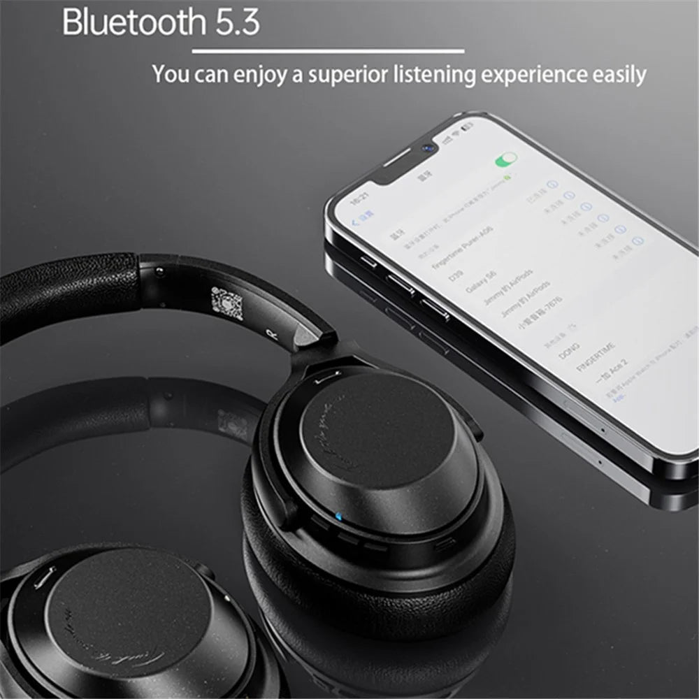 A06 ANC Wireless Headset Bluetooth-compatible Headphone Music Gaming Earphone - Black - 2