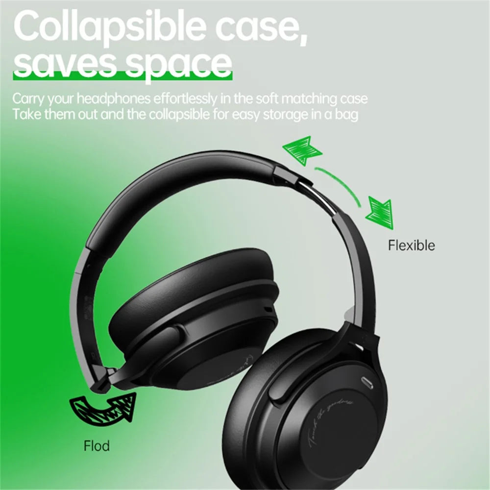 A06 ANC Wireless Headset Bluetooth-compatible Headphone Music Gaming Earphone - Black - 3
