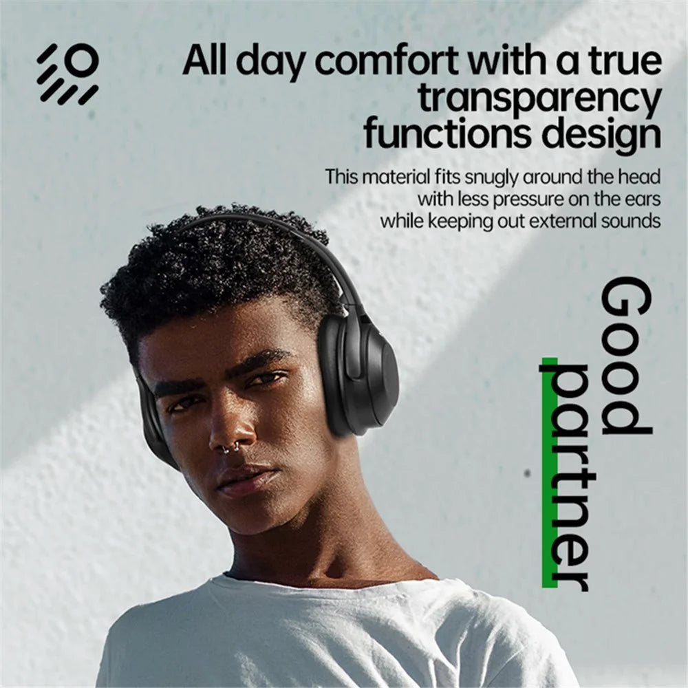 A06 ANC Wireless Headset Bluetooth-compatible Headphone Music Gaming Earphone - Black - 5