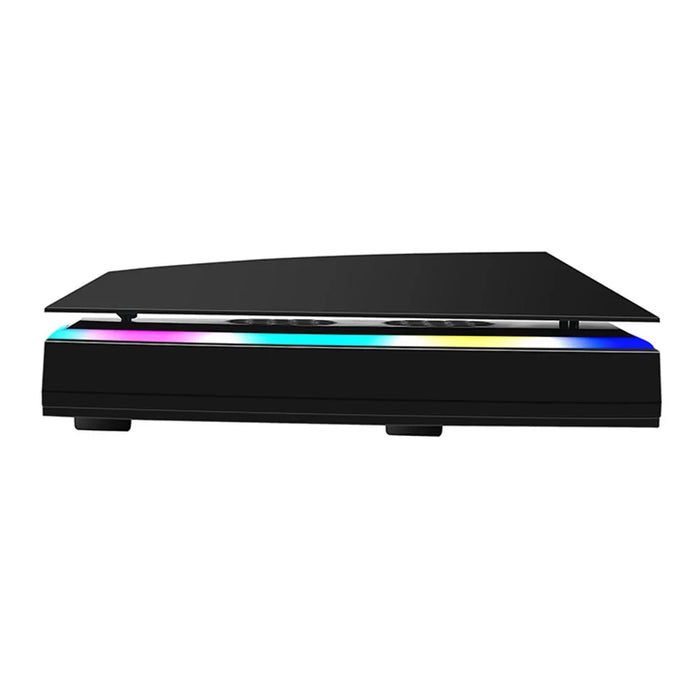 Console Cooling Fan 3 Wind Speed Colorful LED Light for PS5 Console Disc Edition / Digital Edition - Black - 1