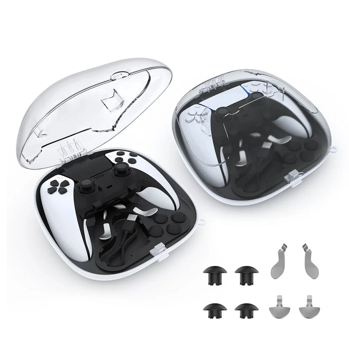 JYS JYS-P5207 For Sony PS5 / PS5 Elite Controller Transparent Window Storage Bag with Accessories - White - 2