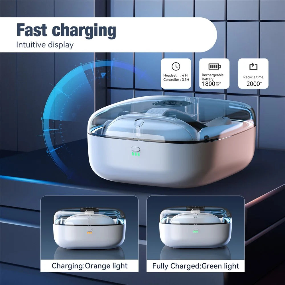 JYS JYS-MQ002 Charging Dock for Meta Quest 3 RGB Light Storage Case with 2 Batteries - 4