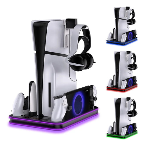 JYS JYS-P5201 Headphone Hanger Charging Stand with RGB Light for PS5 / PS5 Slim / PS Portal - 1
