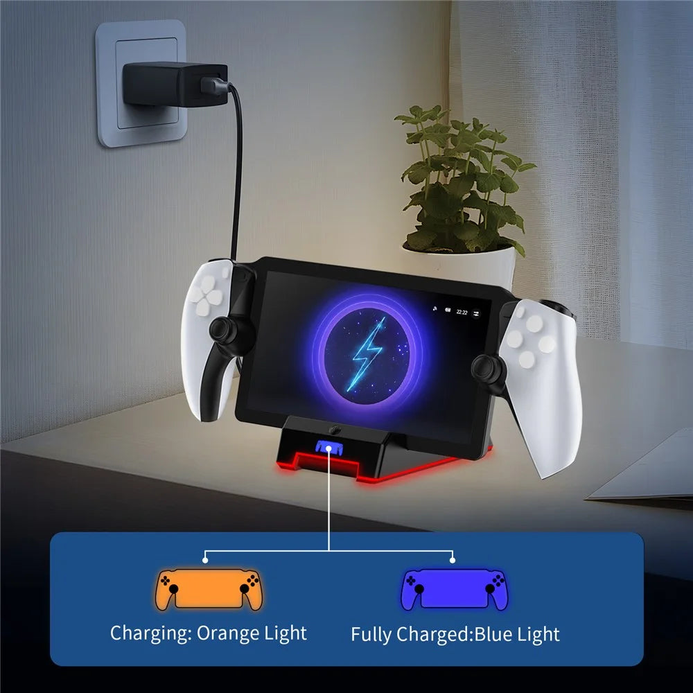 JYS-P5202 Magnetic Charging Station for Sony Playstation Portal Type-C Charger Stand with RGB Light - 3