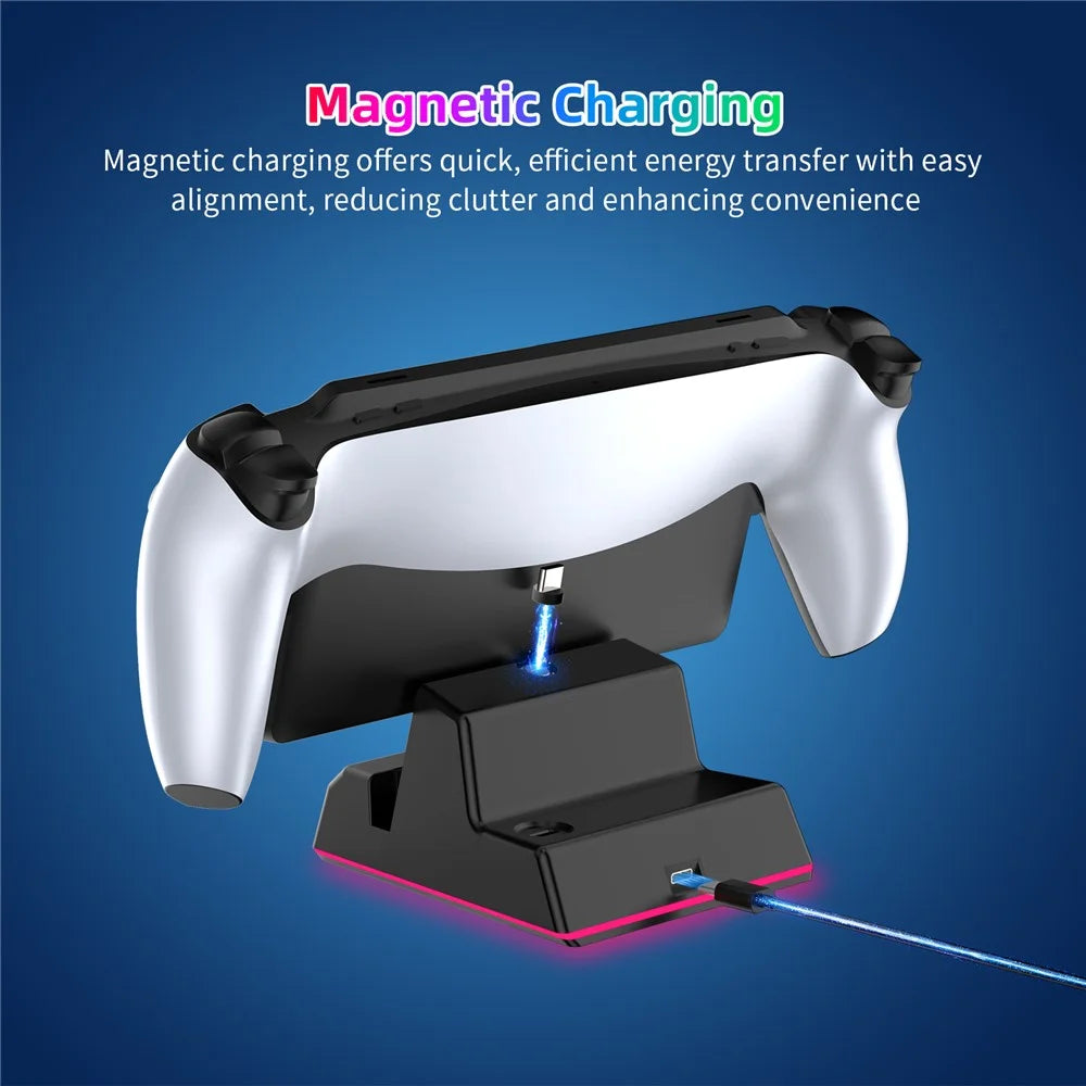JYS-P5202 Magnetic Charging Station for Sony Playstation Portal Type-C Charger Stand with RGB Light - 5