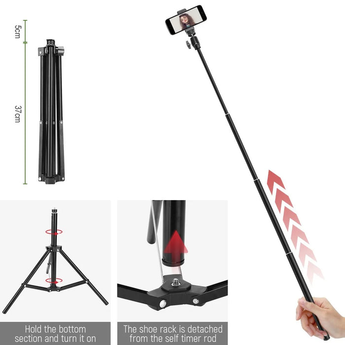 1.6M Adjustable Tripod Stand for Vlogs Live Stream Self-Portrait Shooting - 5