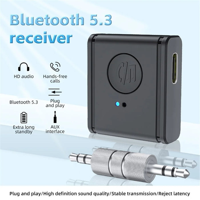 B1 3.5mm Car Audio Adapter HiFi Sound Hand-Free Call Bluetooth-compatible 5.3 AUX Receiver - 2