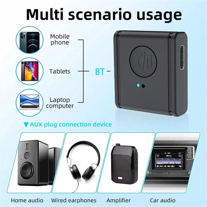 B1 3.5mm Car Audio Adapter HiFi Sound Hand-Free Call Bluetooth-compatible 5.3 AUX Receiver - 4