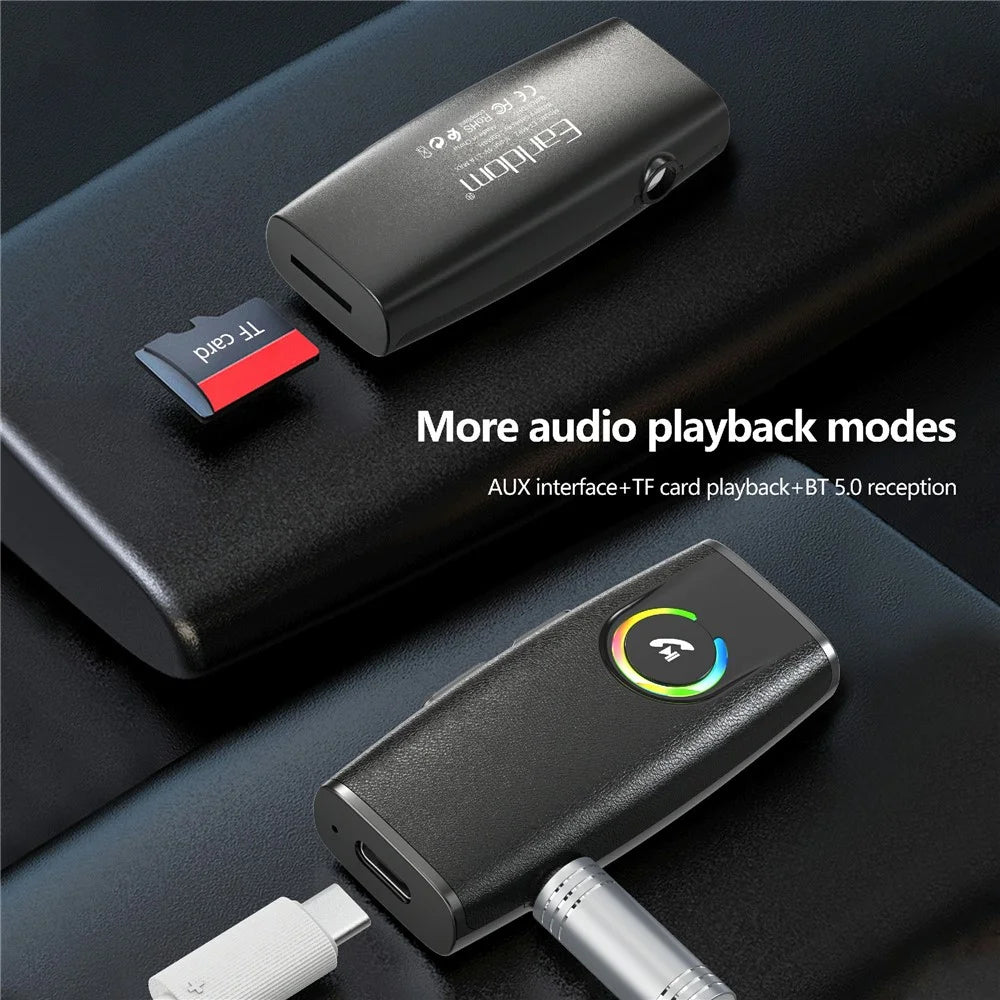 EARLDOM ET-M92 Bluetooth-compatible 5.3 Car Audio Adapter Hand-Free Call 3.5mm AUX Receiver - 5