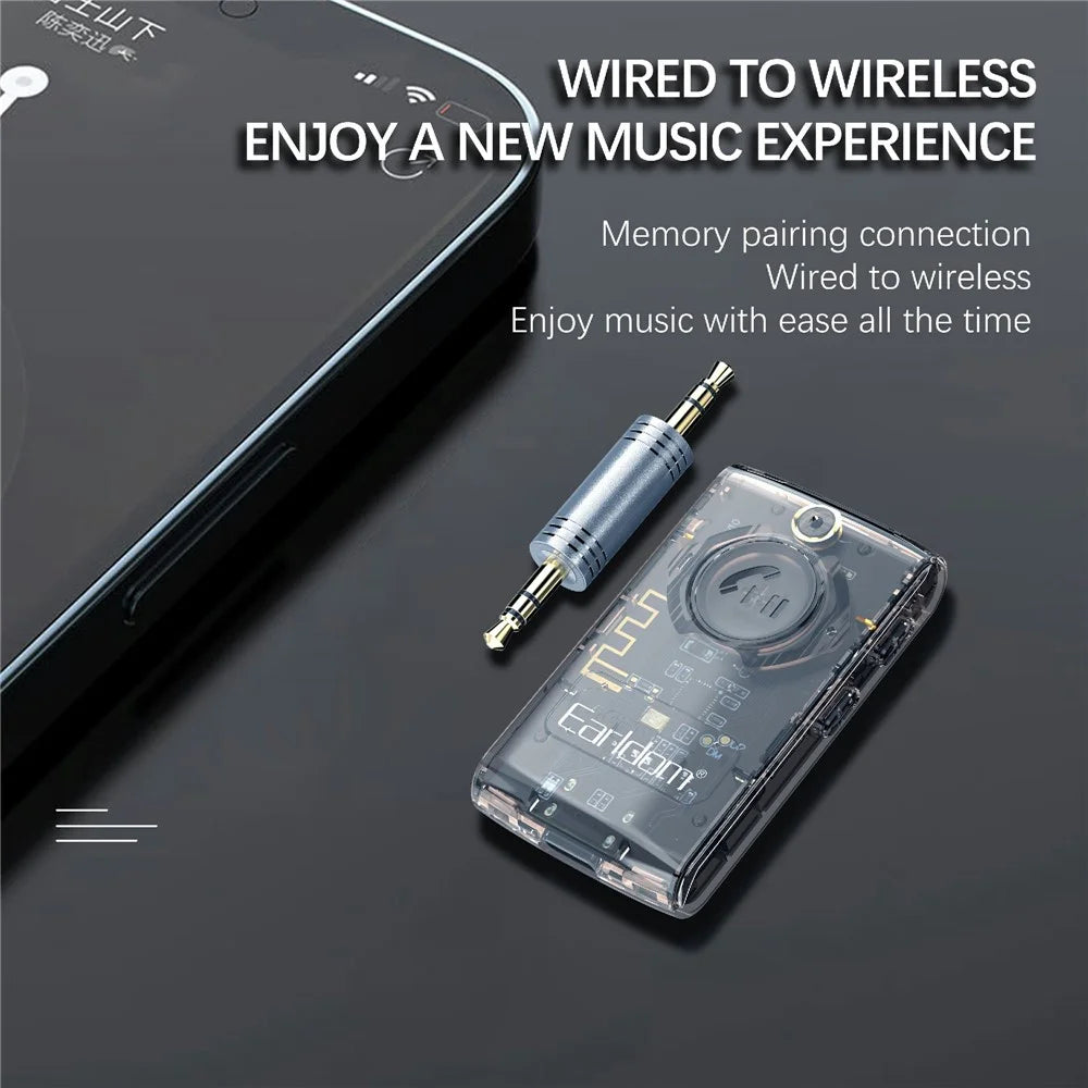 EARLDOM ET-BR01 Transparent Bluetooth-compatible 5.3 Audio Receiver Car Hand-Free Call 3.5mm AUX Adapter - 3