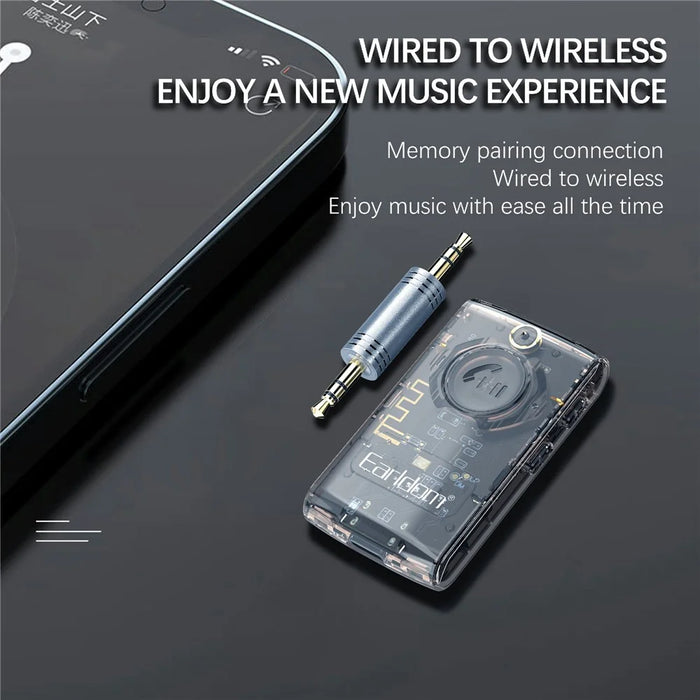 EARLDOM ET-BR01 Transparent Bluetooth-compatible 5.3 Audio Receiver Car Hand-Free Call 3.5mm AUX Adapter - 3