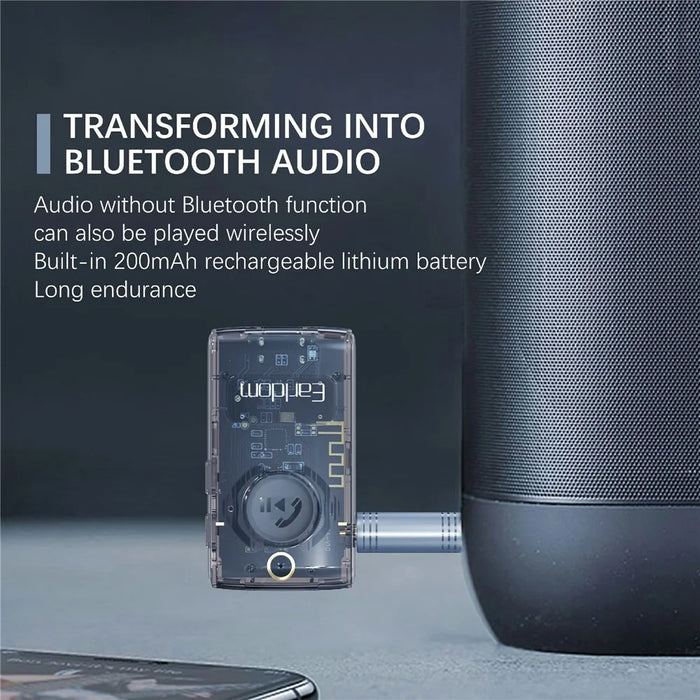 EARLDOM ET-BR01 Transparent Bluetooth-compatible 5.3 Audio Receiver Car Hand-Free Call 3.5mm AUX Adapter - 6