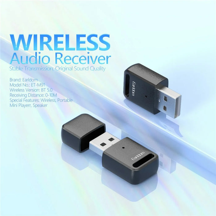 EARLDOM M91 USB Computer Bluetooth-compatible 5.0 Receiver Adapter for Mouse, Keyboard, Speaker - 2