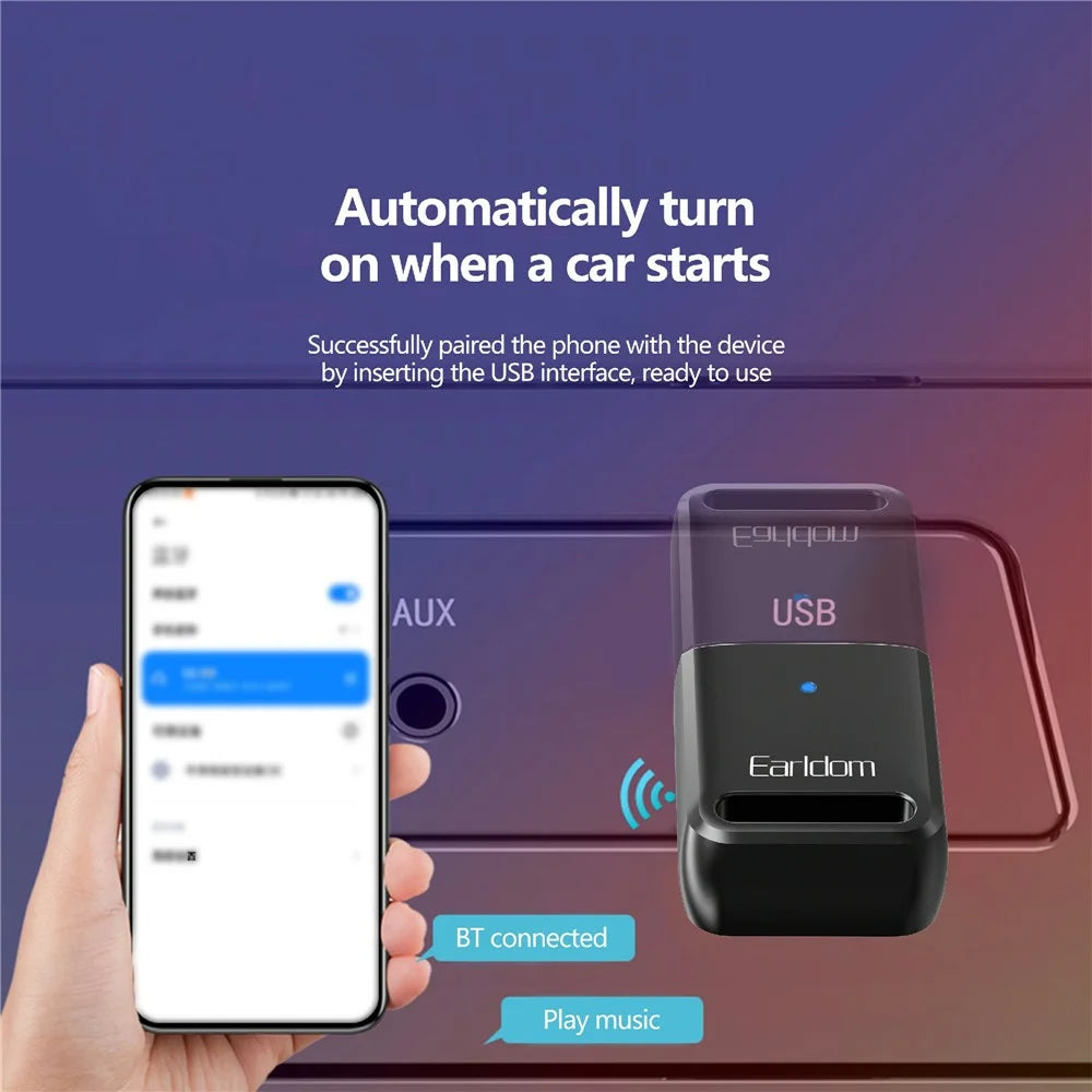 EARLDOM M91 USB Computer Bluetooth-compatible 5.0 Receiver Adapter for Mouse, Keyboard, Speaker - 5