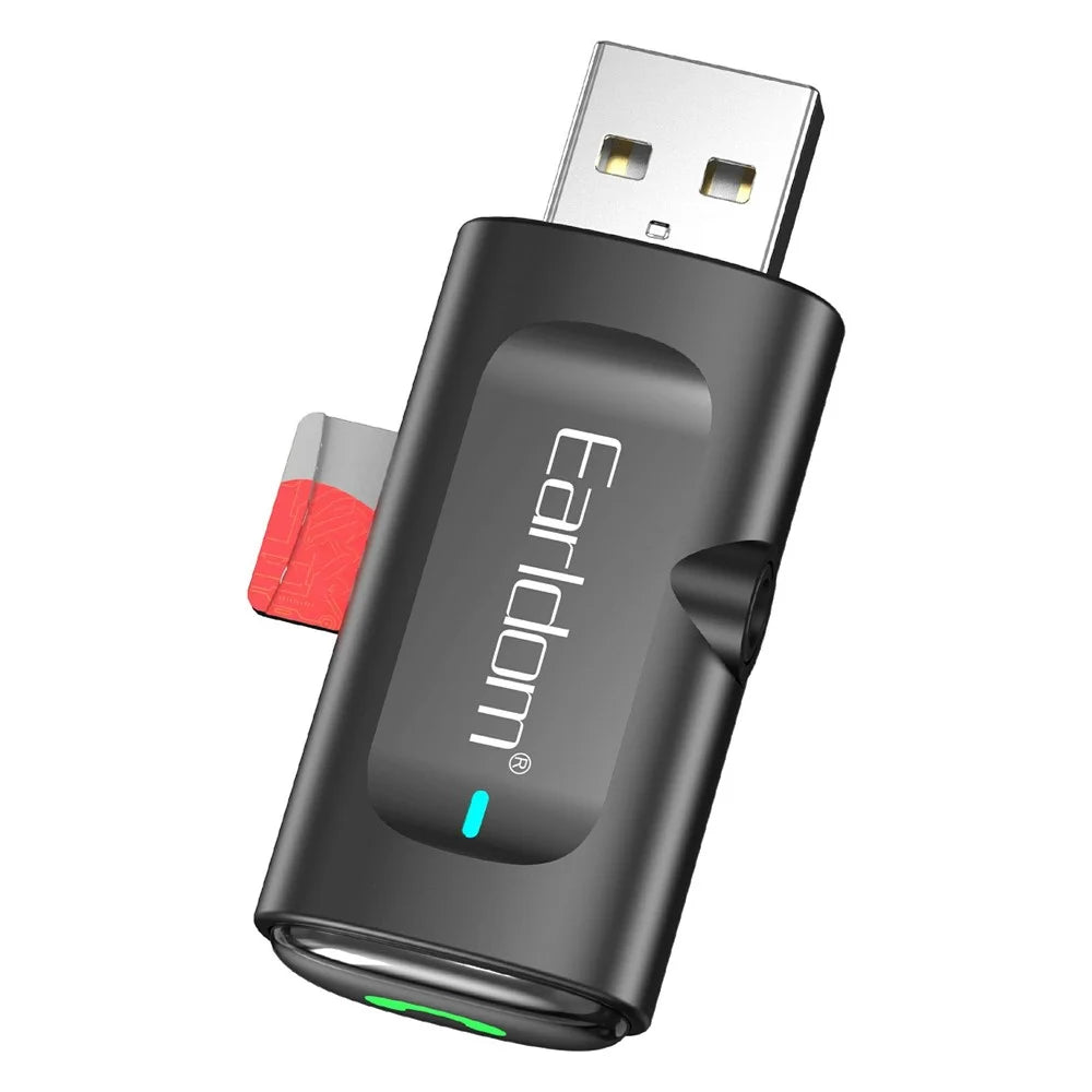 EARLDOM ET-BR06 Car Bluetooth-compatible 5.3 Receiver Audio Adapter with TF Card, AUX Port - 1