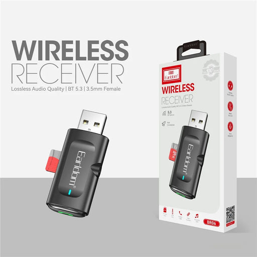 EARLDOM ET-BR06 Car Bluetooth-compatible 5.3 Receiver Audio Adapter with TF Card, AUX Port - 2