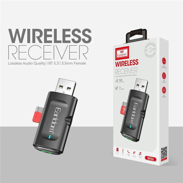 EARLDOM ET-BR06 Car Bluetooth-compatible 5.3 Receiver Audio Adapter with TF Card, AUX Port - 2