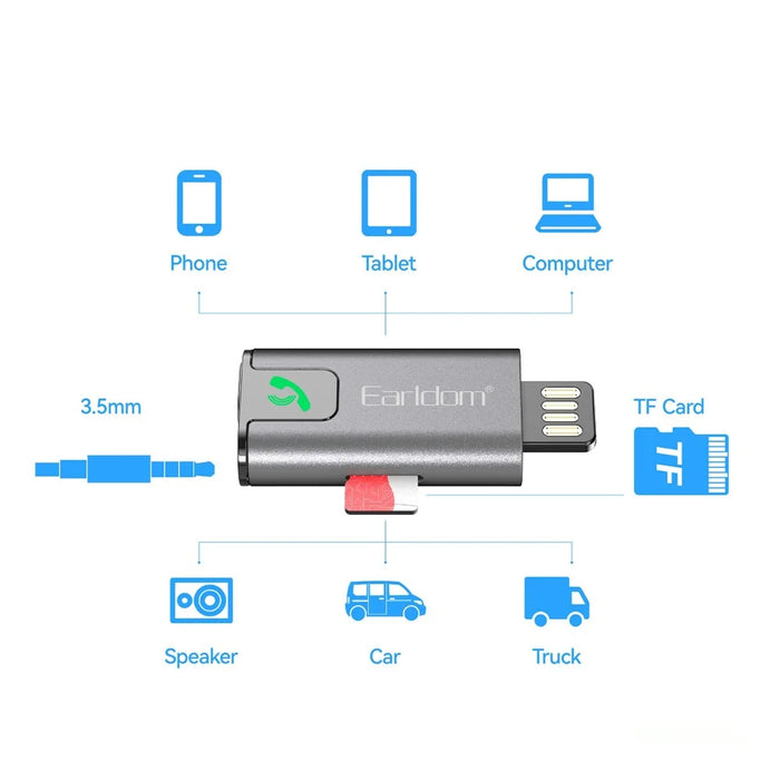 EARLDOM ET-BR12 Bluetooth-compatible 5.3 Audio Receiver AUX TF Music Playback USB Adapter - 3