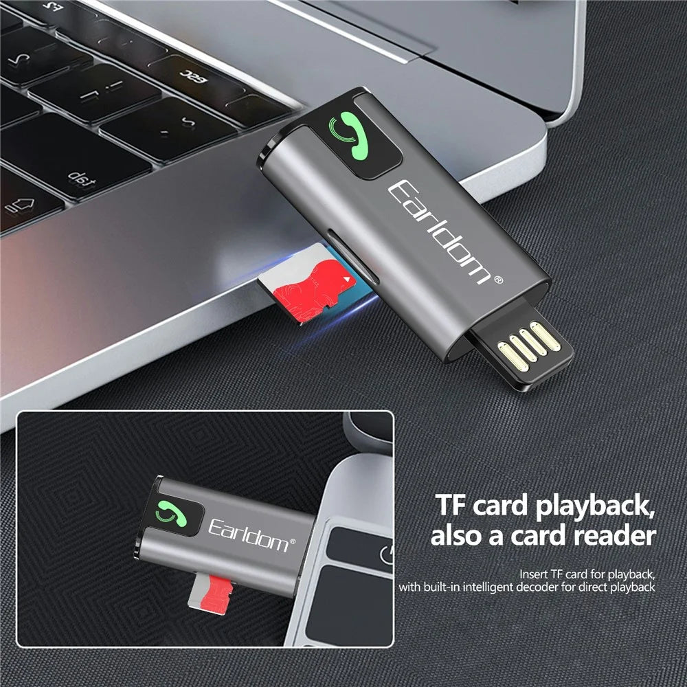 EARLDOM ET-BR12 Bluetooth-compatible 5.3 Audio Receiver AUX TF Music Playback USB Adapter - 6