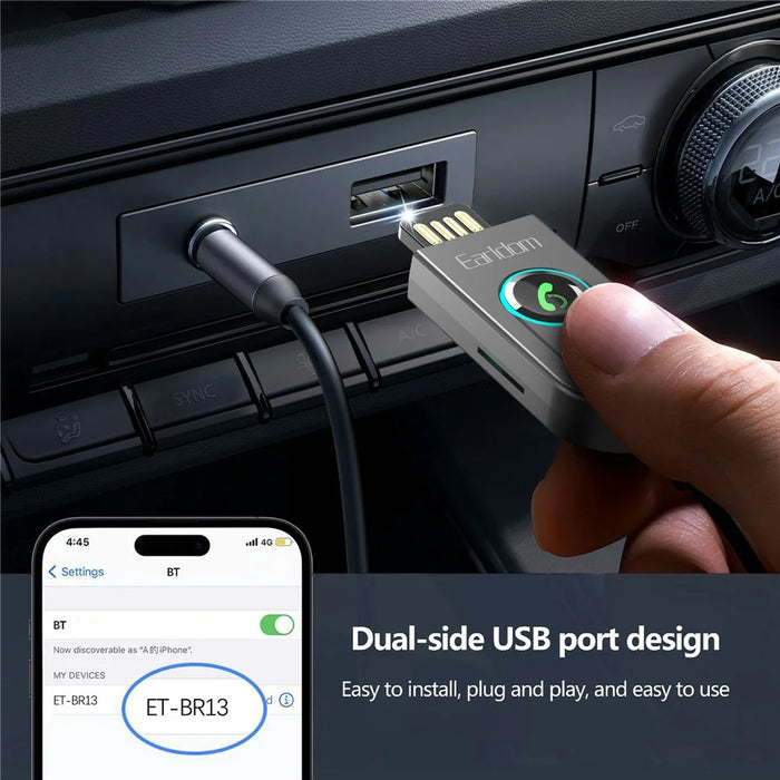 EARLDOM ET-BR13 Bluetooth-compatible 5.3 Audio Receiver 3.5mm Aux Receiver Stereo Speaker - 6
