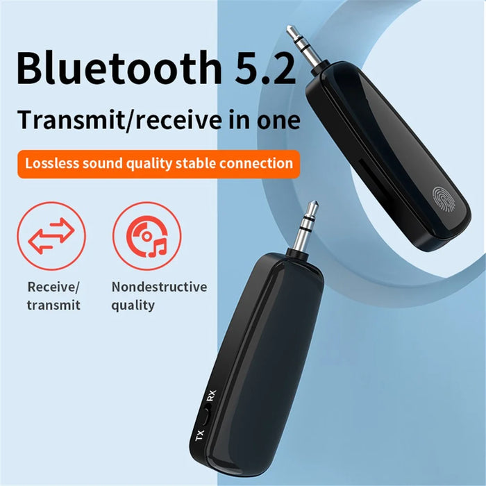 M03 2-in-1 Bluetooth-compatible 5.2 Audio Receiver Transmitter Fingerprint Touch Stereo Aux Wireless Adapter - 3