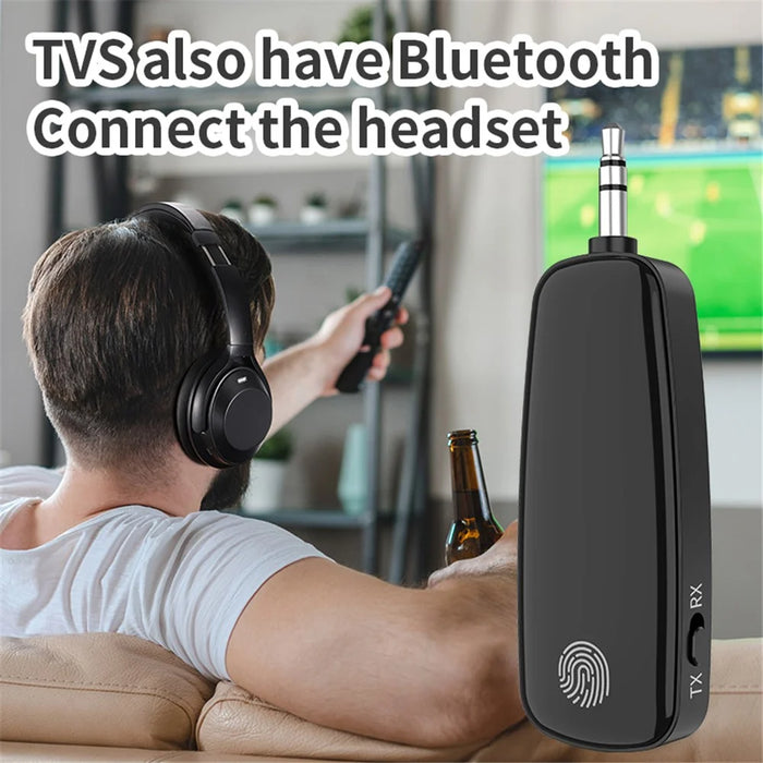 M03 2-in-1 Bluetooth-compatible 5.2 Audio Receiver Transmitter Fingerprint Touch Stereo Aux Wireless Adapter - 6