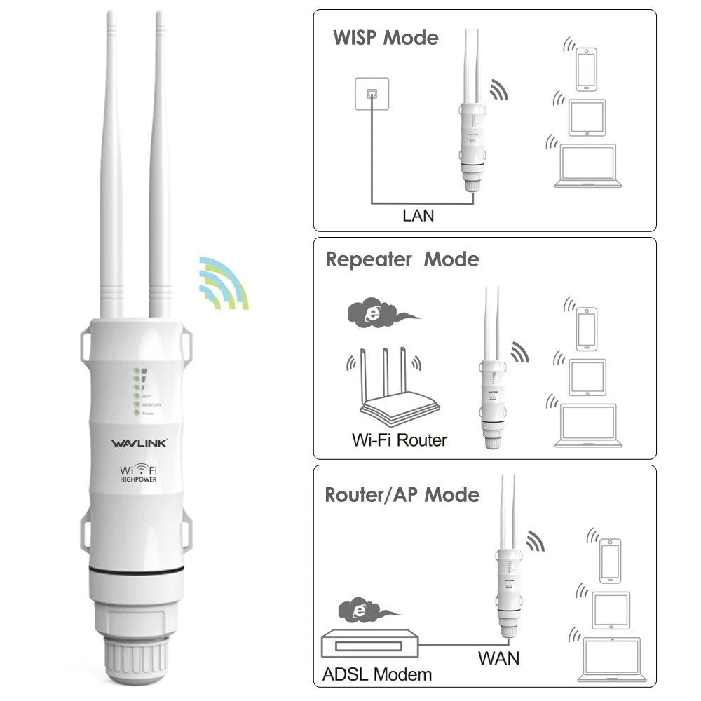 AC600 Outdoor WiFi Access Point Dual Band 2.4G+5G Wireless Router / AP / Wifi Range Extender - US Plug - 4