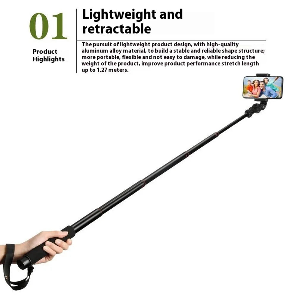 QZSD ZP002 127cm Camera Phone Aluminum Alloy Extendable Rod Handheld Selfie Stick - 2