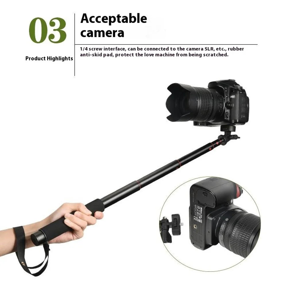 QZSD ZP002 127cm Camera Phone Aluminum Alloy Extendable Rod Handheld Selfie Stick - 4