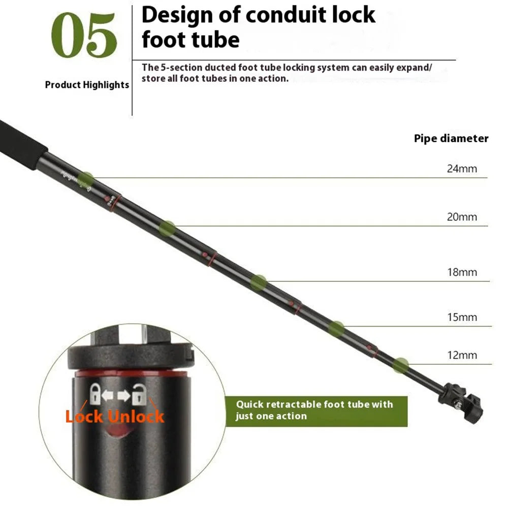 QZSD ZP002 127cm Camera Phone Aluminum Alloy Extendable Rod Handheld Selfie Stick - 6