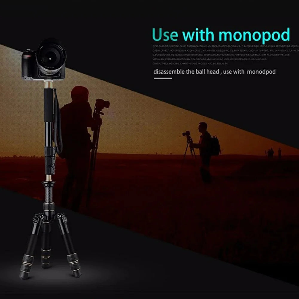 QZSD 8KG Max Load Carbon Fiber Mini Tripod with 360 Degree Rotating Ball Head for DSLR Cameras - 6