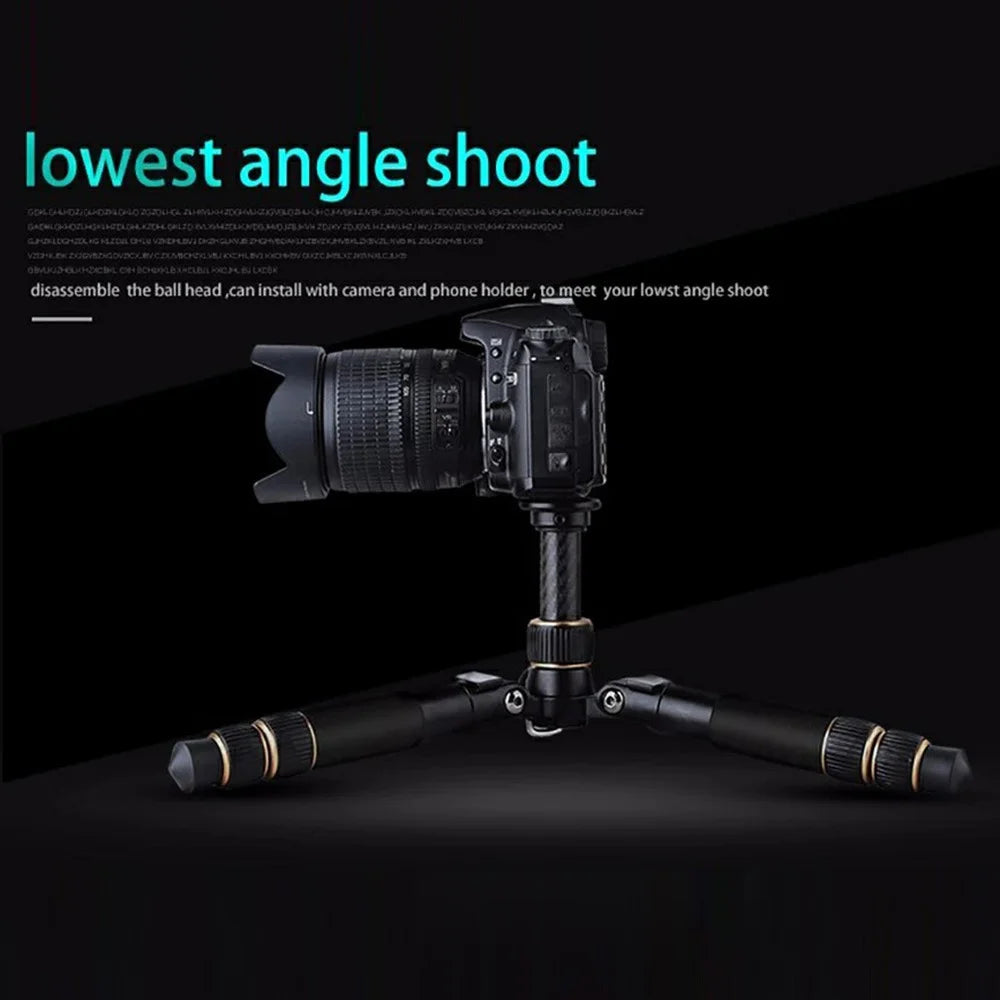 QZSD 8KG Max Load Carbon Fiber Mini Tripod with 360 Degree Rotating Ball Head for DSLR Cameras - 7