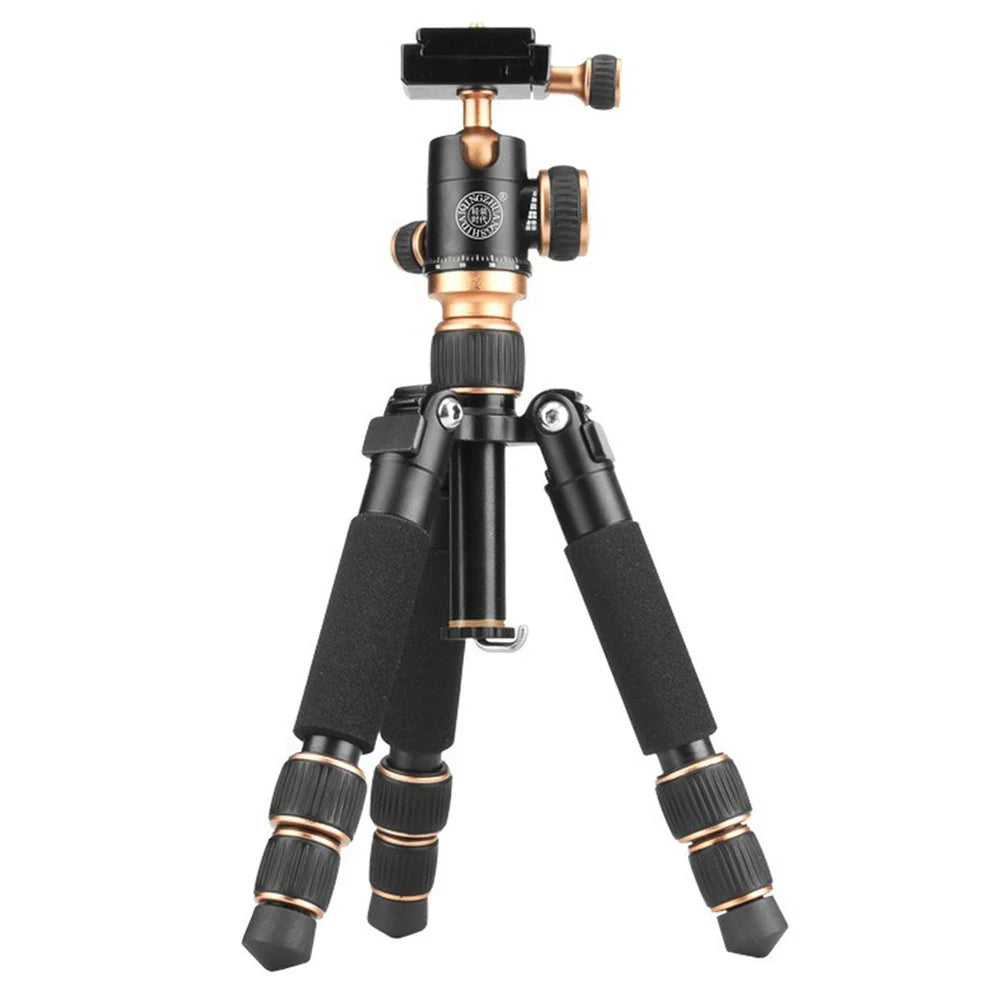 QZSD Q166 21-55cm Adjustable Height CNC Aluminum Alloy Mini Desktop Tripod with Ball Pan Head - 1